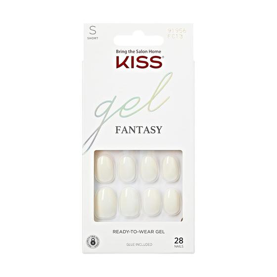 Imagem de Press-On Nails KISS Gel Fantasy 'Perfect Fit' branco claro