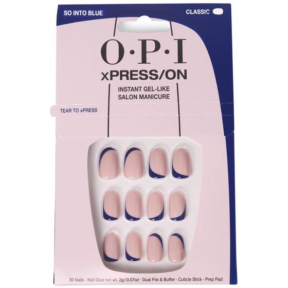 Imagem de Pressione as unhas OPI Xpress/ON So Into Blue Blue Short Round