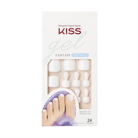 Imagem de Pressione nas unhas dos pés KISS Gel Fantasy 'This is Classic' White