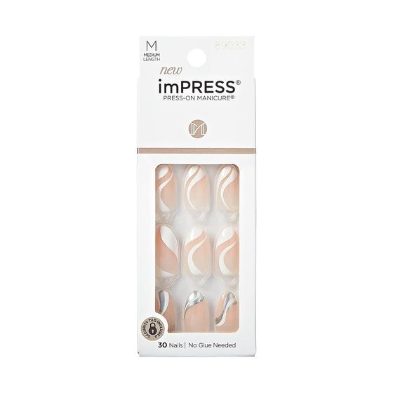 Imagem de Pressione nas unhas KISS Impress No Glue 'On My Mind' White