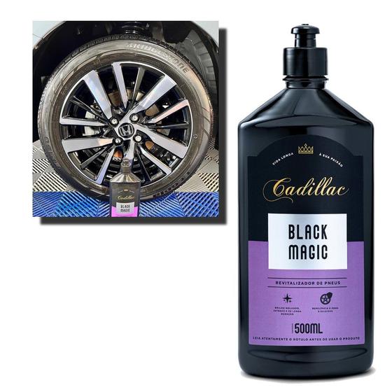 Imagem de Pretinho Black Magic Cadillac 500ml Brilho e Repelência Pneu