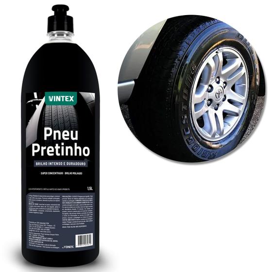 Pretinho para Pneus 1,5 Litros Super Concentrado Brilho Molhado Vintex ...