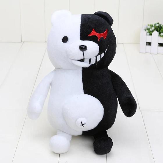 Imagem de Preto Branco Monokuma Urso Brinquedo De Pelúcia 25 40cm Macio Pelúcia Animal Bonecas Anime Dangan