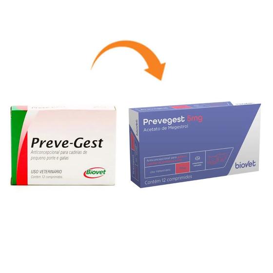 Imagem de Preve-Gest Anticoncepcional 5mg 12 Comprimidos Biovet