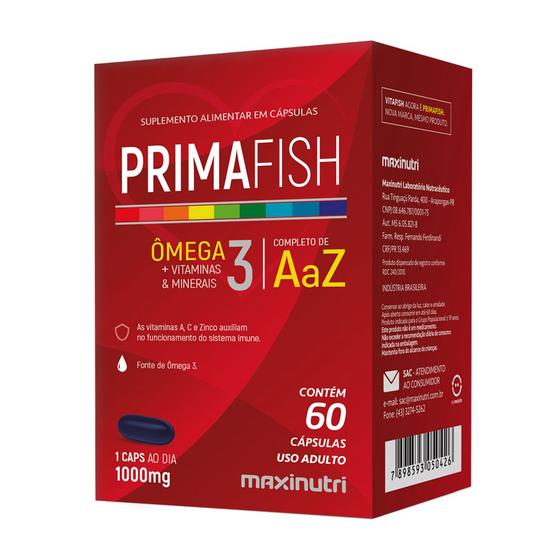 Imagem de Primafish Omega 3 Polivitaminas e Minerais 60 Caps Maxinutri