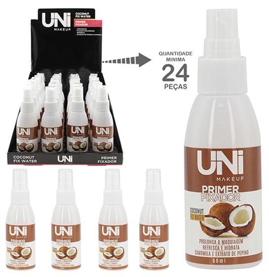 Imagem de Primer fixador spray prolonga maquiagem coco com camomila e extrato pepino 60ml - UNI MAKEUP