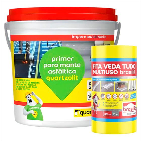 Imagem de Primer Para Manta Pintura Asfáltica 18l + Fita Veda Tudo