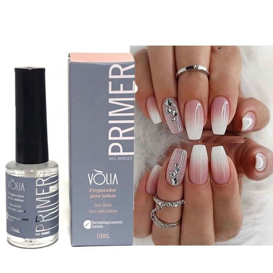 Primer Sem Ácido 10ml Vólia Preparador Nail Bonder Adesivador Para Alongamento de Unhas Alta