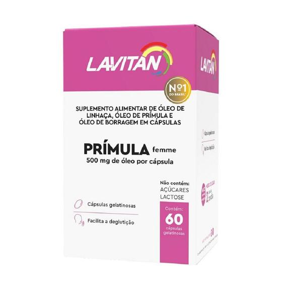 Imagem de Primula Lavitan C/60 Menopausa Linhaça Borragem Tocoferol