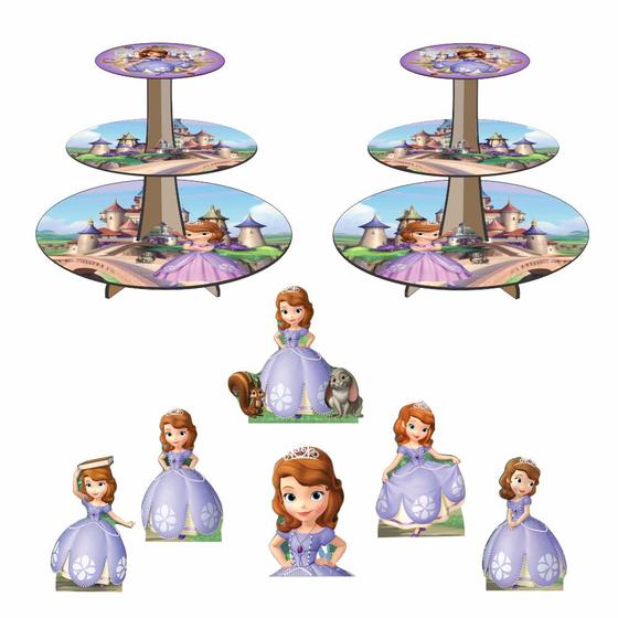 Imagem de Princesa Sofia Kit 2 Baleiros Com 6 Displays De Mesa
