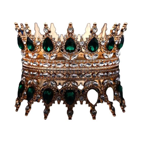 Imagem de Princesa Tiara Barroco Cristal Coroa Completa Rei Tiar Casamento Concurso Acessório De Jóias De