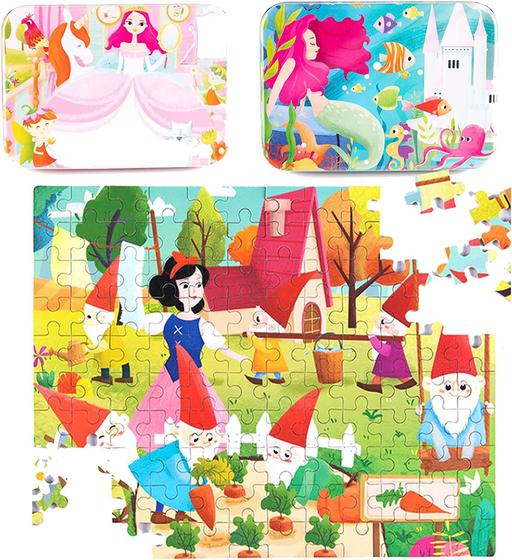 Imagem de Princess Puzzles para crianças de 4 a 8 anos  Brinquedos para maiores de 3 anos  Pacote de 3 unidades para aprendizagem educacional