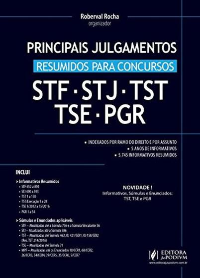 Imagem de Principais Julgamentos do Stf, Stj, Tst, Tse e Pgr 2017: Resumidos Para Concursos