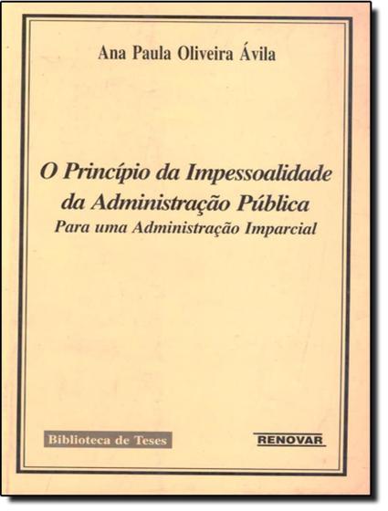 Imagem de Principio Da Impessoalidade Da Administracao Publica - RENOVAR 