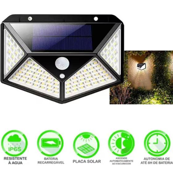 Imagem de Prisma Luminária Solar Original 100 LEDs com Sensor para Uso Externo