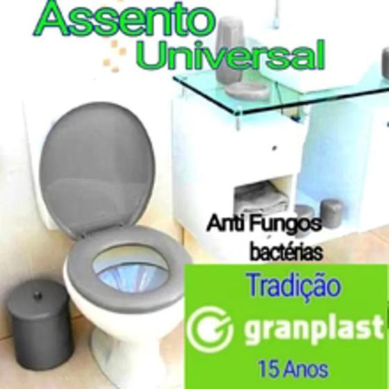 Imagem de Privada Louça Vaso Tampa Universal Assento Cinza Escuro