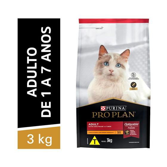 Imagem de Pro Plan Ração Super Premium Para Gatos Adultos Todos Portes Sabor Frango Purina 3KG