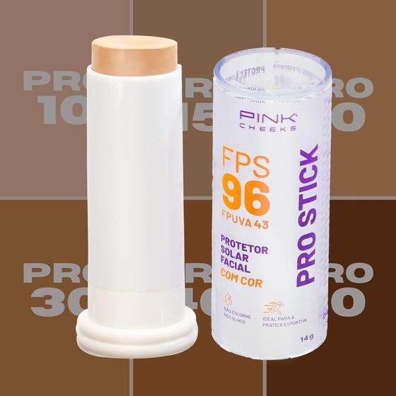 Imagem de Pro Stick Protetor Solar Multifuncional FPS96 - PRO20 14G Protetor Solar Filtro Solar Facial Com Cor