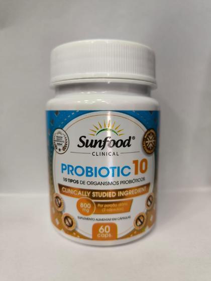 Imagem de Probiotic10 800mg 60 caps - Sunfood 10 tipos de probioticos