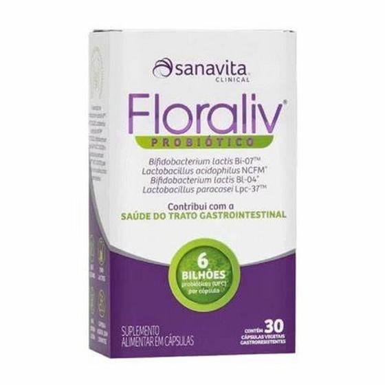 Imagem de Probiotico Floraliv Sanavita 30 Cápsulas