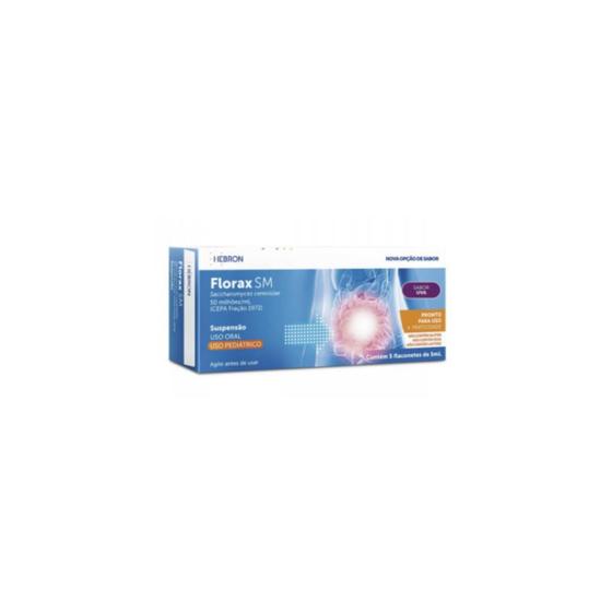 Imagem de Probiótico Florax Sm Pediátrico Sabor Uva Com 5 Flaconetes