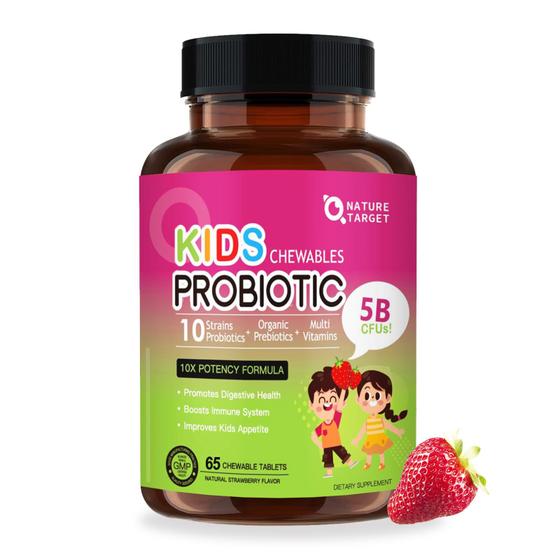 Imagem de Probiótico mastigável NATURE TARGET Kids 5 bilhões de CFus Strawberry