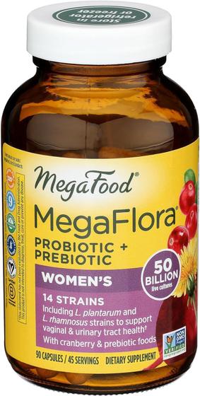 Imagem de Probióticos MegaFood MegaFlora para mulheres 50 bilhões de CFUs 90 cápsulas