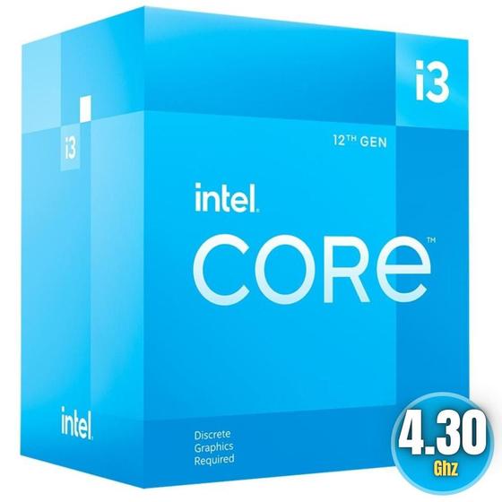 Imagem de Processador Alto Desempenho Intel Core I3-12100F 3.3Ghz Décima Segunda  Geração 4 Núcleos 8 Threads Lga 1700 12Mb