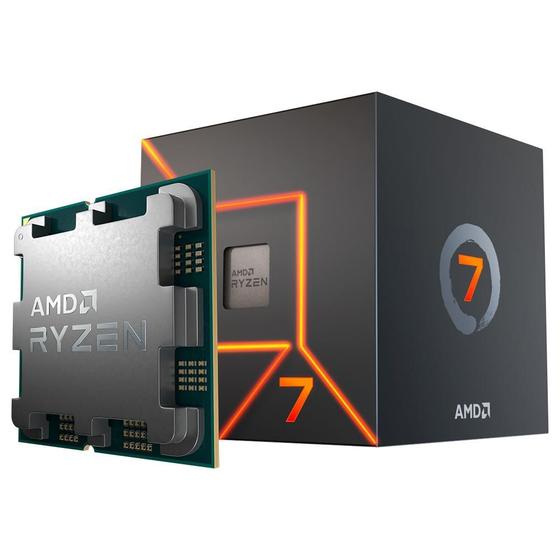 Imagem de Processador AMD Ryzen 7 7700, 5.3GHz Max Turbo, Cache 40MB, AM5, 8 Núcleos, Vídeo Integrado - 100-100000592BOX