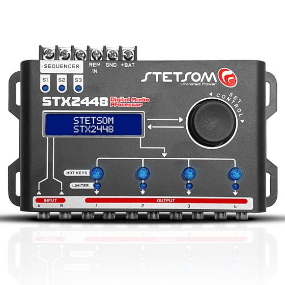 Imagem de Processador Áudio Digital Equalizador Crossover Senha Stetsom Stx2448 4 Canais