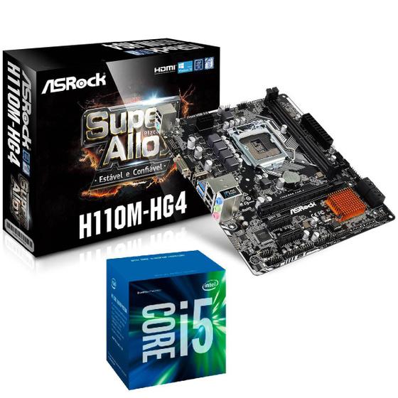 Imagem de Processador Intel Core i5 7400 7ª Geração + Placa mãe H110M - Kit upgrade Comprebel