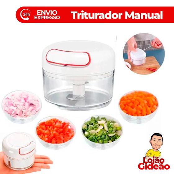 Imagem de Processador Manual Triturador Mini Cortador de Alimentos Transparente 