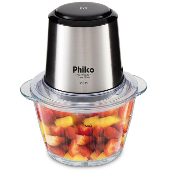 Imagem de Processador Philco Inox Glass 1,2L 350W Função Pulsar PPS01I