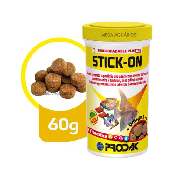 Imagem de Prodac Stick-On 60G Ração Peixe Pastilhas Gruda No Vidro