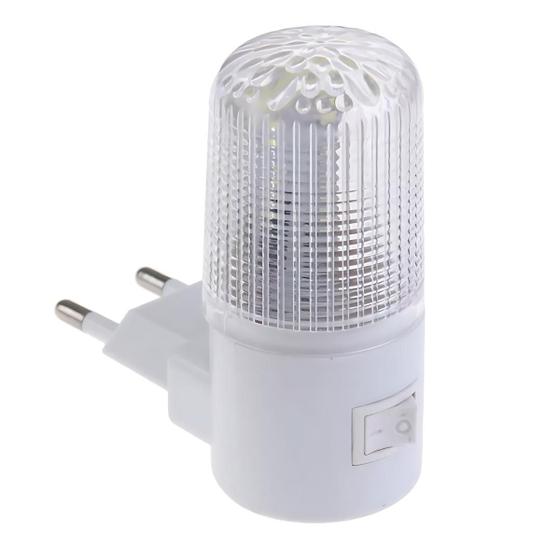 Imagem de Produto Luminária de Tomada de Led Abajur Mini Luz Noturna 3w Para Quarto e Sala Com Interruptor Botão de Liga e Desliga Branco de Acrílico