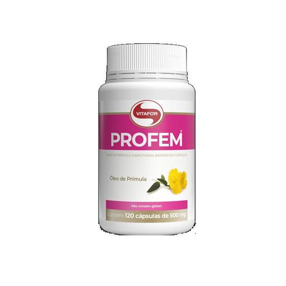 Profem 120 cápsulas 500mg óleo de prímula Menor preço em Profem 120 cápsulas 500mg óleo de prímula