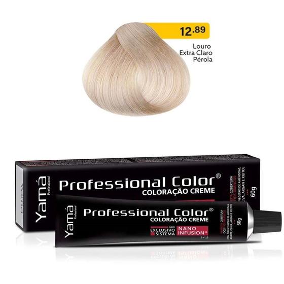 Imagem de Professional Color Sem Amônia 12.89 Louro Extra Claro Pérola 60g - Yamá