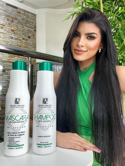 Imagem de Progressiva Hegelon Liss Clássica  Com Argan 2 x 1Lt (shampoo e Máscara)