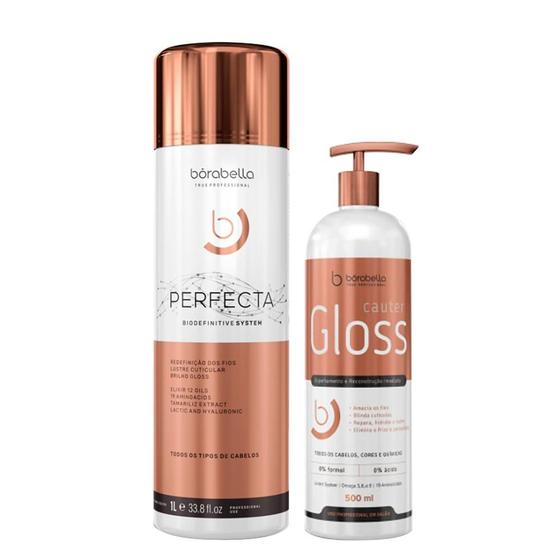 Imagem de Progressiva Perfecta Bio Definitive 1l + Cauter Gloss 500ml Espelhamento e Reconstrução