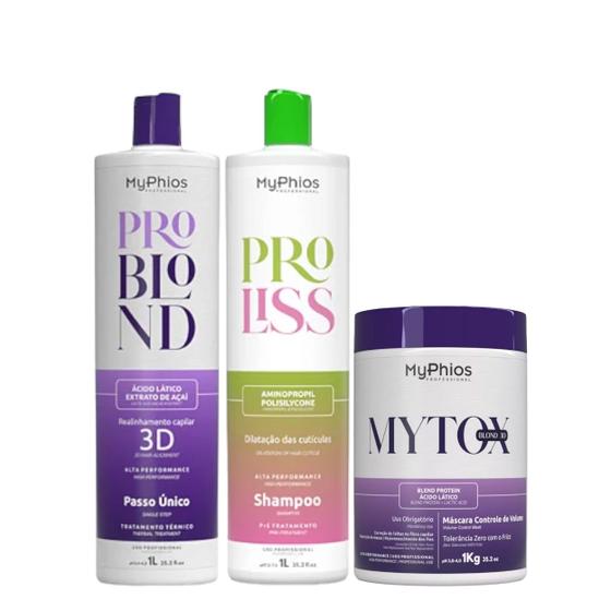 Imagem de Progressiva ProBlond Shampoo 2x1L Btox Mytox Blond Myphios