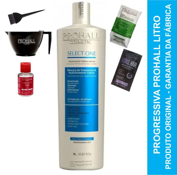 Progressiva Prohall Select One 1 Litro - Kit Aplicação - Óleo e Sache Menor preço em Progressiva Prohall Select One 1 Litro - Kit Aplicação - Óleo e Sache