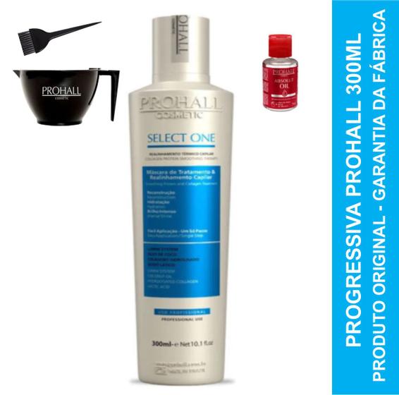Progressiva Prohall Select One 300ml - Kit aplicação + Óleo Menor preço em Progressiva Prohall Select One 300ml - Kit aplicação + Óleo