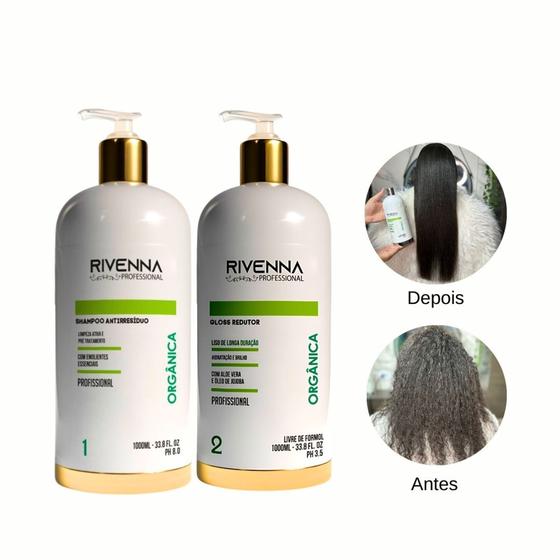 Imagem de Progressiva Rivenna Orgânica 1L + Shampoo Antirresíduo 1L