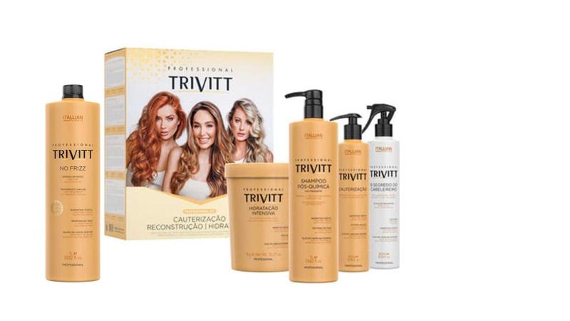 Imagem de Progressiva Sem Formol 1lt Trivitt Itallian + Kit Hidratação