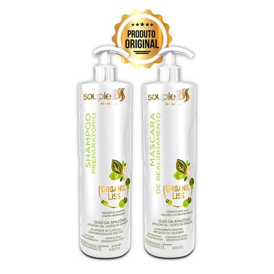 Imagem de Progressiva Soupleliss Organic Liss + Shampoo Anti Resíduos 2x1000ml
