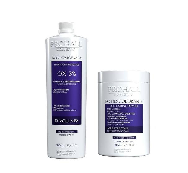 Imagem de Prohall Kit Descolorante 500g E Água Oxigenada 10 Volumes