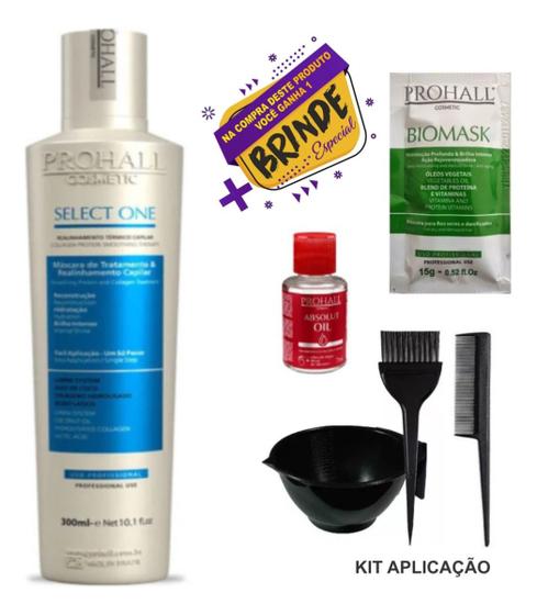 Imagem de Prohall Select One 300ml - Progressiva Orgânica + Óleo + Kit Aplicador
