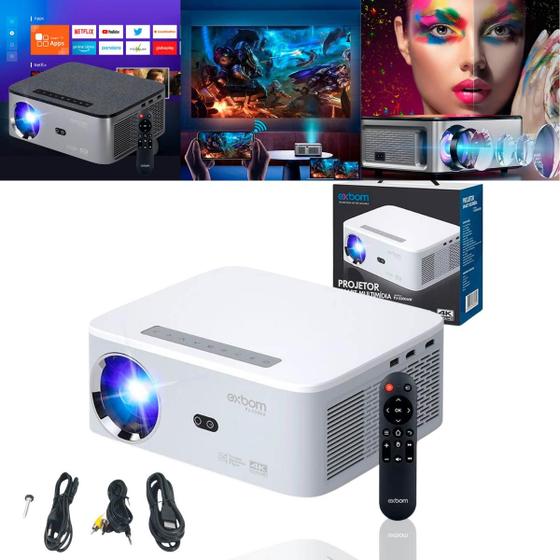 Imagem de Projetor Android 5G 4K com Espelhamento Sem Fio WiFi Bluetooth 5.0 HDMI USB Distância de Projeção De 1,6  até 6,3 M