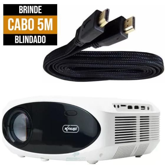 Imagem de Projetor Datashow Espelhamento Android Full HD 3100 Lumens ANSI USB HDMI + CABO HDMI 5M