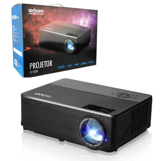 Projetor de led exbom pj-v220 com multimidia 2800 lumens hdmi/aux/usb/vga Menor preço em Projetor de led exbom pj-v220 com multimidia 2800 lumens hdmi/aux/usb/vga